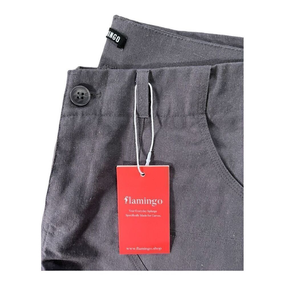 Flamingo Rugged Gray Nubby Straight Leg Pant Sz 4-6 Small New - Picture 3 of 7